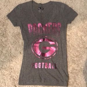 Grey Tee with pink Packer graphic